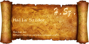 Halla Szidor névjegykártya